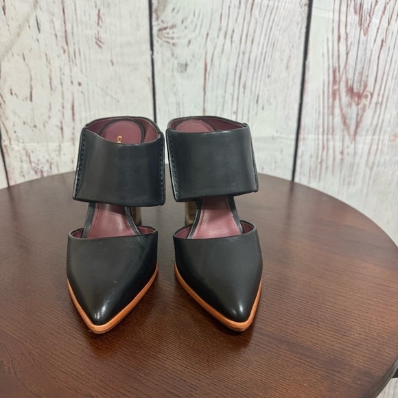 Black Leather Women's Mules - Picture 4 of 14